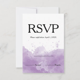 Lavender Lila Hochzeitsdesign in Aquarell RSVP Karte