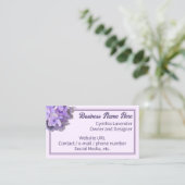 Lavender Lila Hydrangea Business Card Visitenkarte (Stehend Vorderseite)