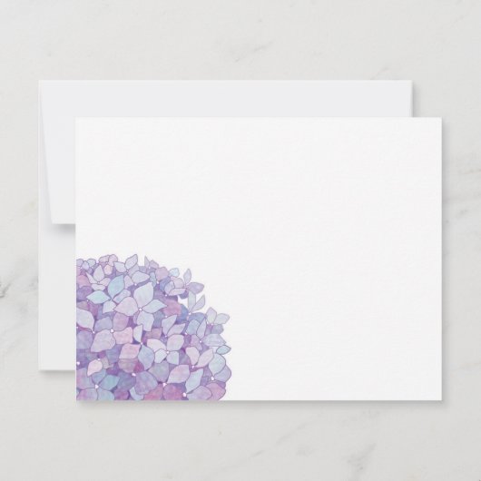 Lavender Lila Hydrangea Wedding RSVP (Rückseite)