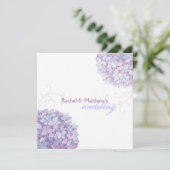 Lavender Lila Hydrangeas Wedding Einladung (Stehend Vorderseite)