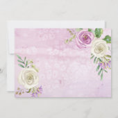 Lavender Lila in White Florals | Girl Baby Shower Einladung (Rückseite)