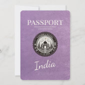 Lavender Lila India Pass Einladung zur Hochzeit (Rückseite)