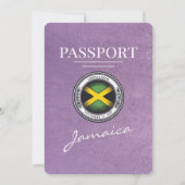 Lavender Lila Jamaica Passport Wedding Einladung (Rückseite)