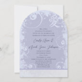 Lavender Lila Kanji für Lieben Hochzeiten Einladung (Vorderseite)