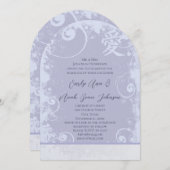 Lavender Lila Kanji für Lieben Hochzeiten Einladung (Vorne/Hinten)