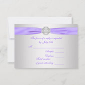Lavender Lila Lace Diamond Wedding RSVP Karte (Rückseite)