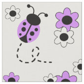 Lavender Lila Ladybug Lady Bug Floral Blume Stoff (Nahaufnahme)