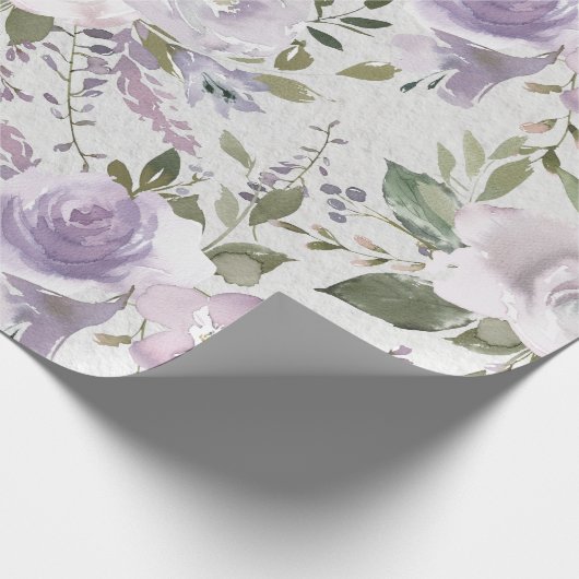 Lavender Lila Lilac Wasserfarben Blume Geschenkpapier (Ecke)