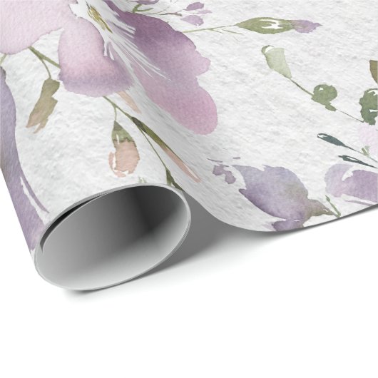Lavender Lila Lilac Wasserfarben Blume Geschenkpapier (Rolleneckpunkt)
