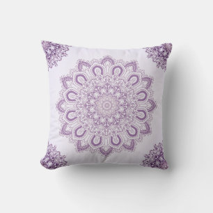 Lavender Lila Mandala Muster dekorativ Kissen