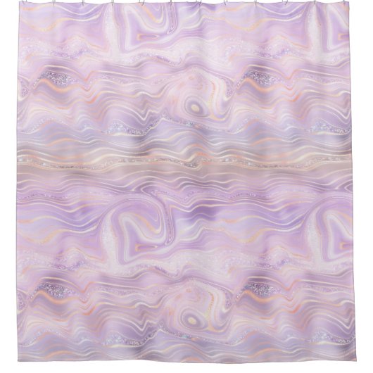 Lavender Lila Marble Strata Duschvorhang (Vorderseite)