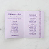 LAVENDER LILA maßgeschneidertes Hochzeitsprogramm Programm (Innenseite)