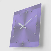 Lavender Lila Metalluhr Quadratische Wanduhr (Winkel)
