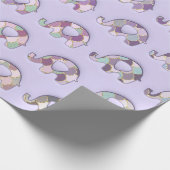 Lavender Lila Mint Elephants Aquamarin Lavender Geschenkpapier (Ecke)