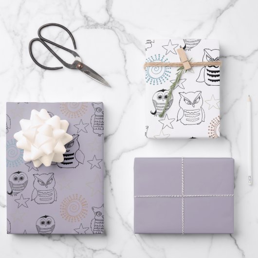 Lavender Lila Nachtschwärmer Geschenkpapier Set (Vorderseite)