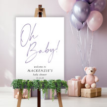 Lavender Lila Oh Baby Dusche Willkommen