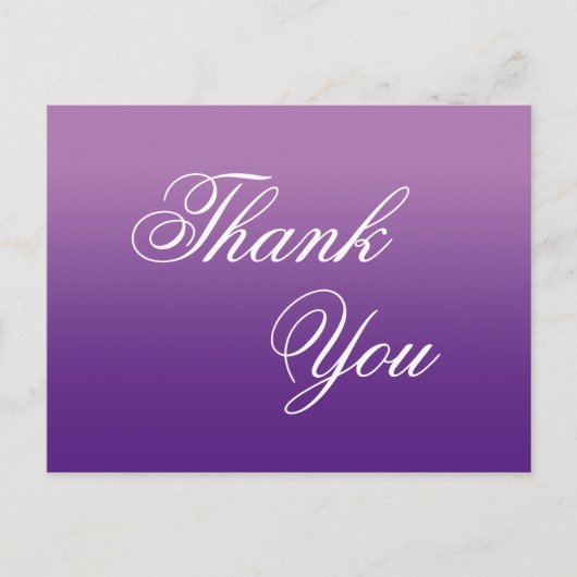 Lavender Lila Ombre Calligraphy Vielen Dank Postkarte (Vorderseite)