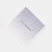 Lavender Lila Ombre Silver Confetti Sparkle Serviette (Ecke)