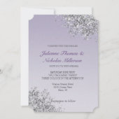 Lavender Lila Ombre Silver Glitzer Sparkle Einladung (Vorderseite)