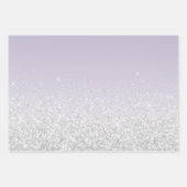 Lavender Lila Ombre Silver Glitzer Sparkle Geschenkpapier Set (Vorderseite 3)