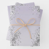 Lavender Lila Ombre Silver Glitzer Sparkle Geschenkpapier Set (Beispiel)