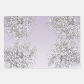 Lavender Lila Ombre Silver Glitzer Sparkle Geschenkpapier Set (Vorderseite)