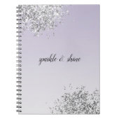 Lavender Lila Ombre Silver Glitzer Sparkle Notizblock (Vorderseite)