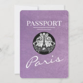 Lavender Lila Paris Passport Save the Date (Vorderseite)
