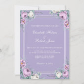 Lavender Lila Peonies Hochzeitseinladung Einladung (Vorderseite)