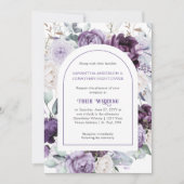 Lavender Lila Peonies Oval Border Wedding | Invi Einladung (Vorderseite)