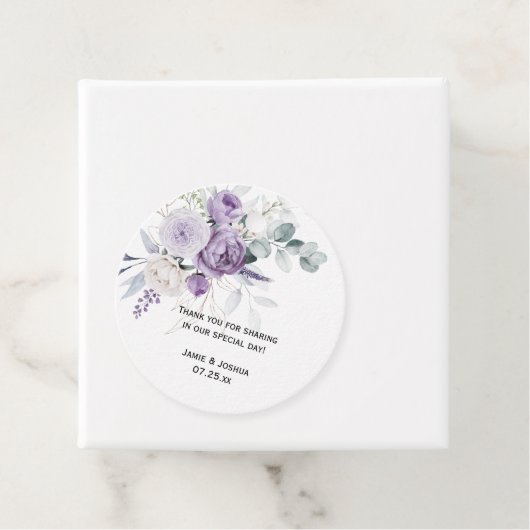 Lavender Lila Peonies White Rose Wedding Geschenkanhänger (Beispiel)
