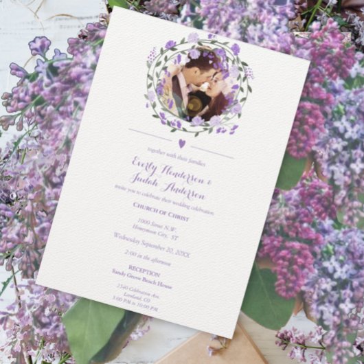 Lavender Lila Peony Floral Wreath Wedding