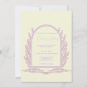 Lavender Lila Pink Beige Floral Boho Wedding Einladung (Vorderseite)