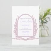 Lavender Lila Pink Floral Boho Wedding Einladung (Stehend Vorderseite)
