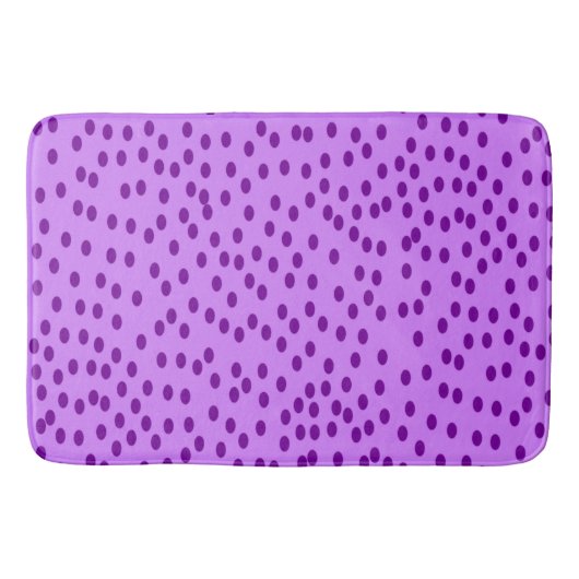 Lavender Lila Polka Dots Badematte (Vorderseite)
