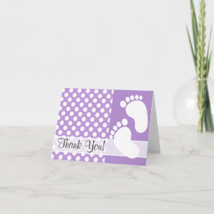 Lavender Lila Polka Dots Dankeskarte
