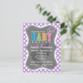 Lavender Lila Polka Dots Einladungspostkarte (Stehend Vorderseite)