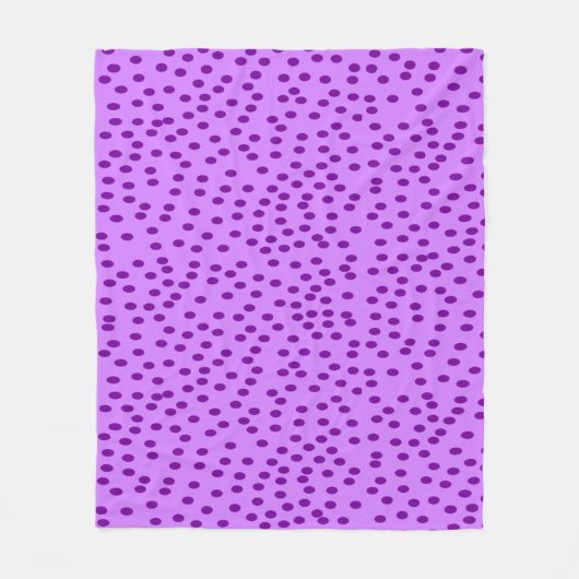 Lavender Lila Polka Dots Fleecedecke (Vorderseite)