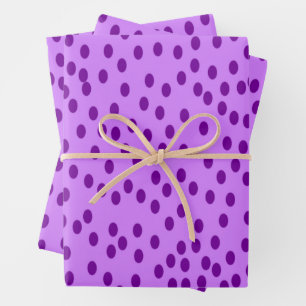 Lavender Lila Polka Dots Geschenkpapier Set