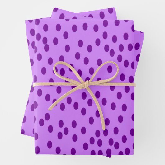 Lavender Lila Polka Dots Geschenkpapier Set (Beispiel)