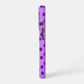 Lavender Lila Polka Dots iPhone 16 Hülle (Linke Seite)