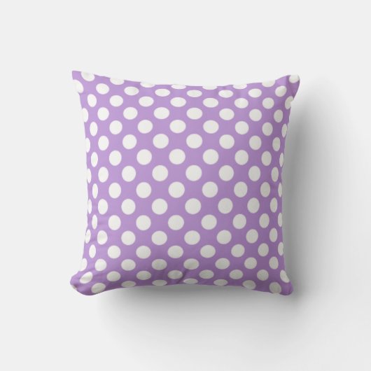 Lavender Lila Polka Dots Kissen (Vorderseite)