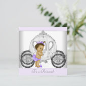 Lavender Lila Princess Baby Dusche Einladung (Stehend Vorderseite)