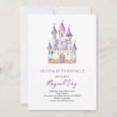 Lavender Lila Princess Geburtstagseinladung Einladung (Vorderseite)