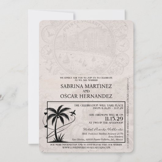 Lavender Lila Puerta Vallarta Einladung (Vorderseite)