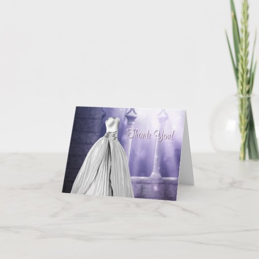 Lavender Lila Quinceanera Danke Karten (Vorderseite)