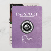 Lavender Lila Reno Passport Save the Date (Vorne/Hinten)