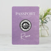 Lavender Lila Reno Passport Save the Date (Stehend Vorderseite)