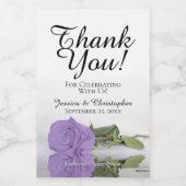 Lavender Lila Rose Chic Wedding Danke Mini Weinetikett (Einzelnes Label)