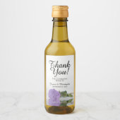 Lavender Lila Rose Chic Wedding Danke Mini Weinetikett (Vorderseite)